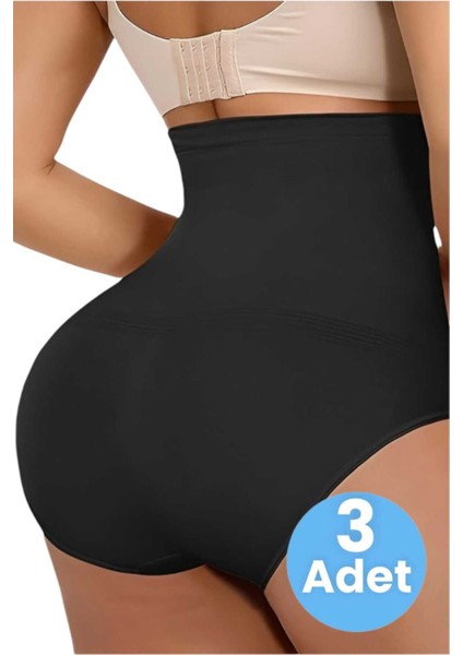 Kadın Toparlayıcı Dikişsiz Yüksek Bel Slip Korse 3'lü Set