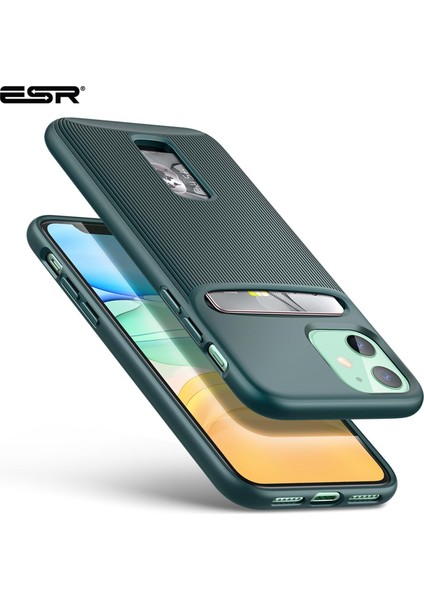 iPhone 11 Kılıf,wallet Armor-Pine Green