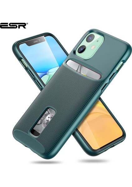 iPhone 11 Kılıf,wallet Armor-Pine Green