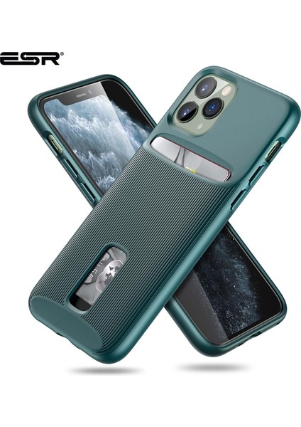 iPhone 11 Pro Kılıf,wallet Armor-Pine Green