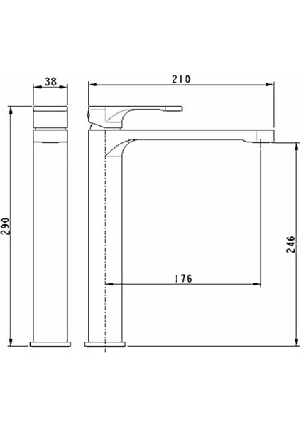 Riva 1029 0002 Yüksek Lavabo Bataryası Krom