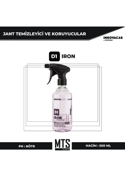 Innovacar D1 Iron - Ph Nötr Demir Tozu Temizleyici - 500ML