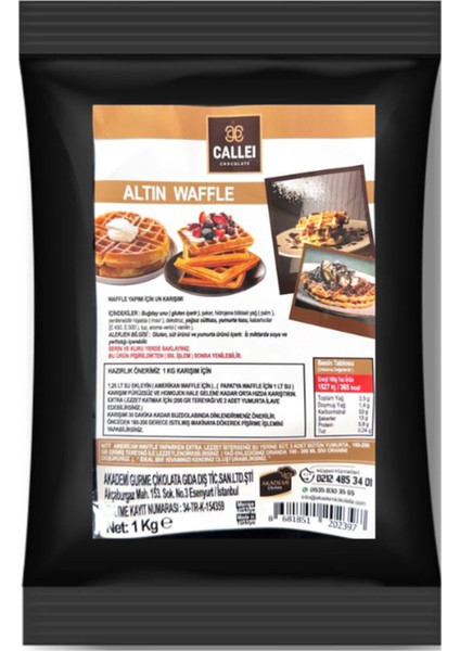 Waffle Harcı Altın Tarif 1 kg