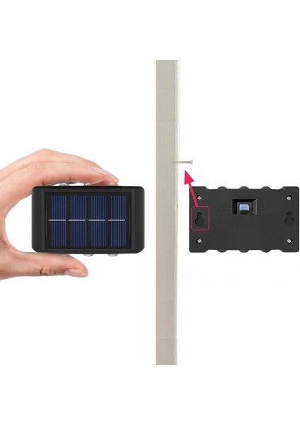 Hobibahçem®6 Ledli Solar Güneş Enerjili Aplik Led, Dekoratif Duvar Gün Işığı LED