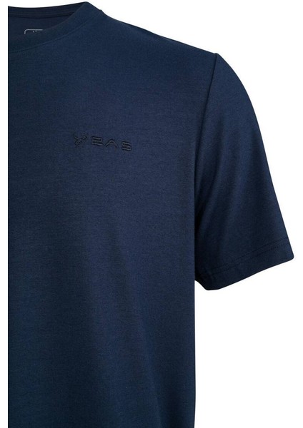 Viloft Sıfır Yaka Lacivert Erkek T-Shirt