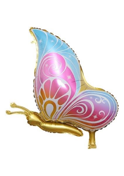 Gold Detaylı Kelebek Folyo Balon 68X57 cm