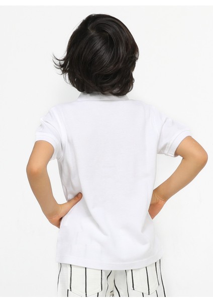 Beyaz Çizgi Desenli Polo T-Shirt fırsatları