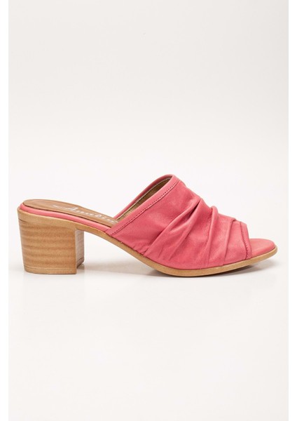 Kadın Kırışık Topuklu Terlik Pembe fiyatları