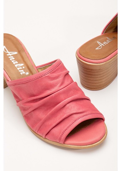 Kadın Kırışık Topuklu Terlik Pembe fırsatları