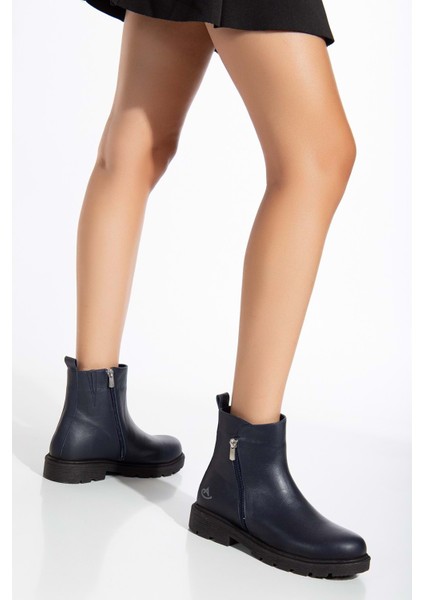 Kadın Fermuarlı Bot - Lacivert fırsatları