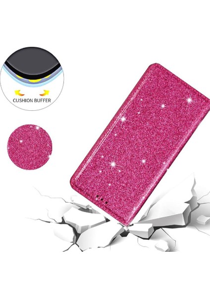 IPhone 12 Kart Tutucu Manyetik Kapatma Pu Deri Için Glitter Flip Case (Yurt Dışından)