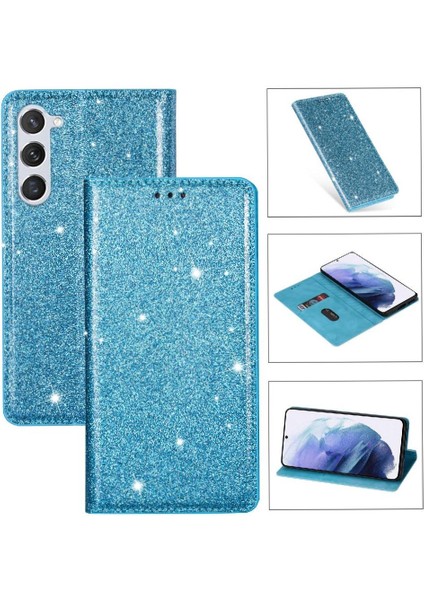 Samsung Galaxy S23 Için Glitter Flip Case Pu Deri Kart Tutucu Flip Case (Yurt Dışından)
