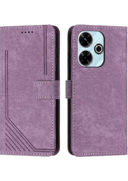 Xiaomi Poco M6 4g Kart Ekleme Cüzdan Pu Deri Için Flip Case (Yurt Dışından)