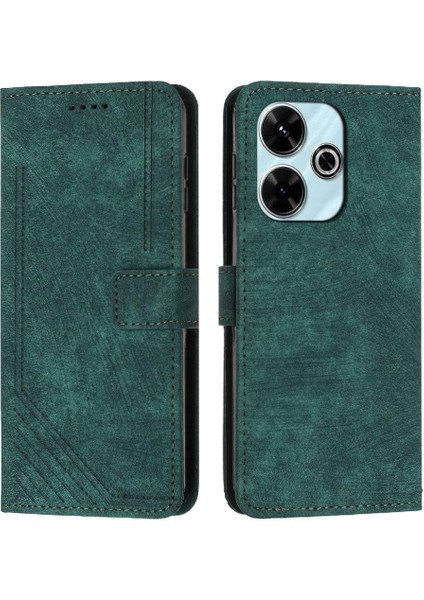 Xiaomi Poco M6 4g Kart Ekleme Cüzdan Pu Deri Için Flip Case (Yurt Dışından)