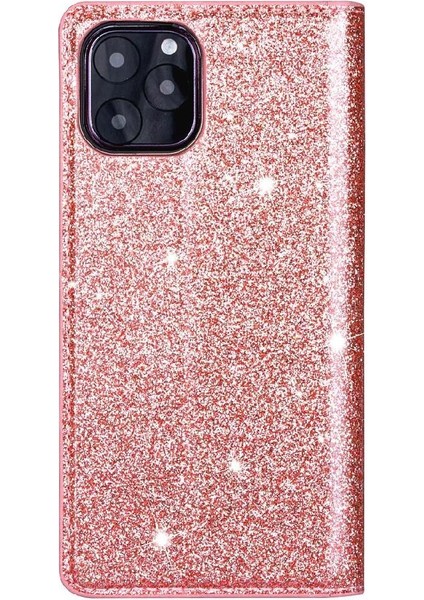 IPhone 12 Kart Tutucu Manyetik Kapatma Pu Deri Için Glitter Flip Case (Yurt Dışından)