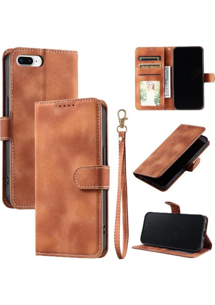 IPhone 6 Için Flip Case Artı/6s Artı Kickstand Bilek Kayışı Manyetik Pu Kart (Yurt Dışından)