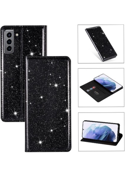 MY Boutique1 Samsung Galaxy S22 5g Için Glitter Flip Case Pu Deri Kart Tutucu Flip (Yurt Dışından)