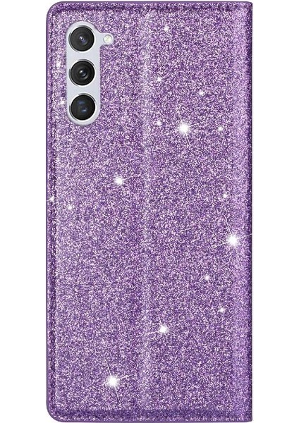 Samsung Galaxy S23 Için Glitter Flip Case Pu Deri Kart Tutucu Flip Case (Yurt Dışından)