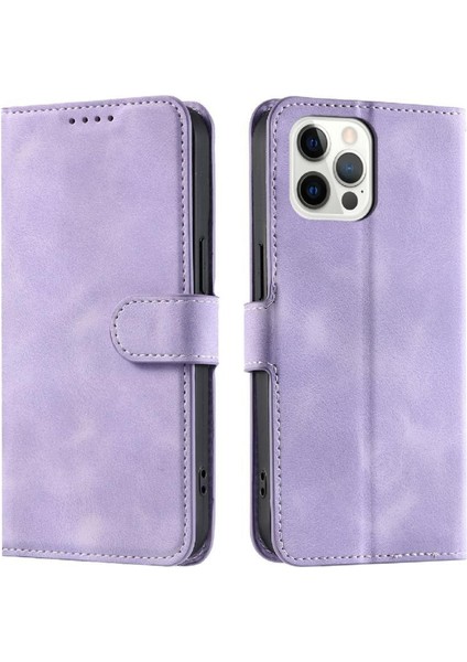 IPhone 12 Için Flip Case Pro Max Kickstand Bilek Kayışı Manyetik Cüzdan Kart (Yurt Dışından)