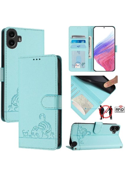 Nothing Kılıf Cmf Telefon 1 Kart Yuvası Tutucu Kickstand Kedi Rfıd Cüzdan (Yurt Dışından)