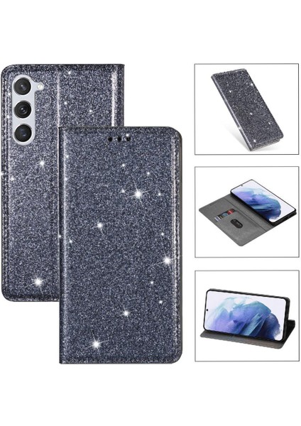 Samsung Galaxy S23 Için Glitter Flip Case Pu Deri Kart Tutucu Flip Case (Yurt Dışından)