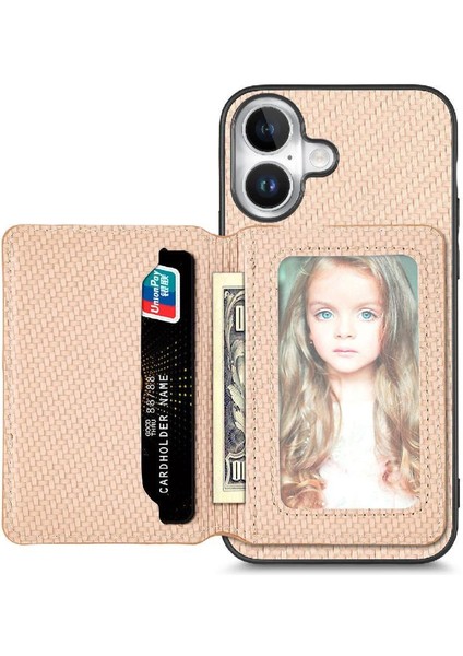 IPhone 16 Için Kılıf Komple Kamera Güvenlik Rfıd Engelleme Manyetik Kart (Yurt Dışından)