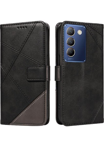 Elmas Dikiş ve Kart Yuvası Deri ile Vıvo Y200E 5g Için Flip Case (Yurt Dışından)