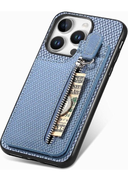 IPhone 16 Için Kılıf Pro Max Fermuar Manyetik Araç Montaj Crad Yuvası Standı Cüzdan (Yurt Dışından)