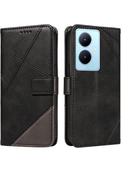 Vıvo V29 Lite Deri Telefon Koruma Kılıfı ve Kart Yuvası Için Flip Case (Yurt Dışından)