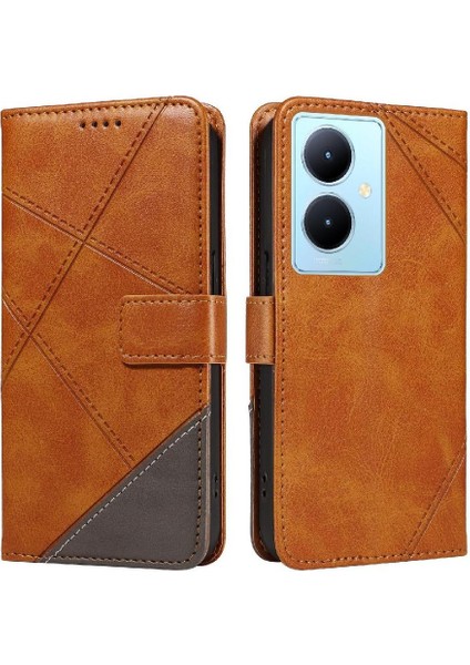 Vıvo V29 Lite Deri Telefon Koruma Kılıfı ve Kart Yuvası Için Flip Case (Yurt Dışından)