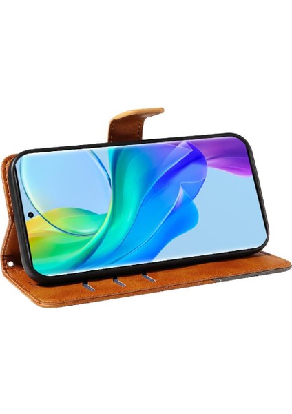 Vıvo V29 Lite Deri Telefon Koruma Kılıfı ve Kart Yuvası Için Flip Case (Yurt Dışından)