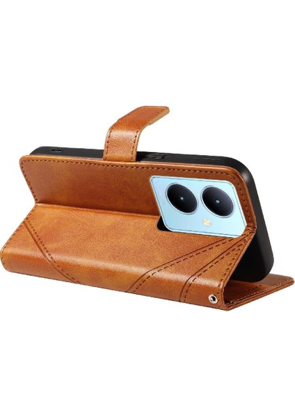 Vıvo V29 Lite Deri Telefon Koruma Kılıfı ve Kart Yuvası Için Flip Case (Yurt Dışından)