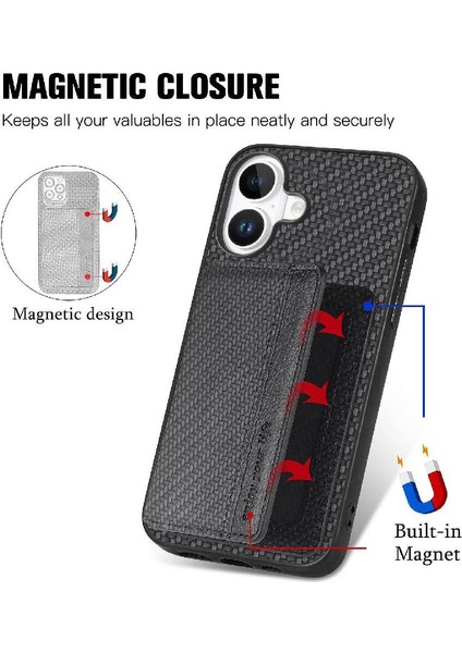 IPhone 16 Için Kılıf Artı Komple Kamera Güvenlik Rfıd Engelleme Manyetik Kart (Yurt Dışından)
