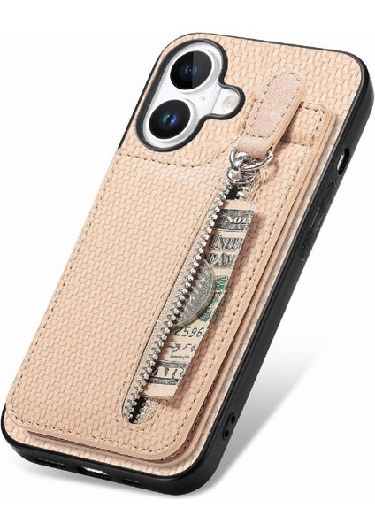 IPhone 16 Için Kılıf Standı Fermuar Manyetik Araç Montaj Crad Yuvası Cüzdan (Yurt Dışından) fırsatları