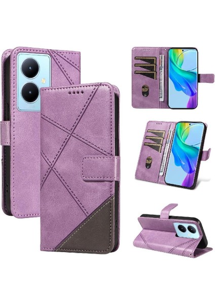 Vıvo V29 Lite Deri Telefon Koruma Kılıfı ve Kart Yuvası Için Flip Case (Yurt Dışından)