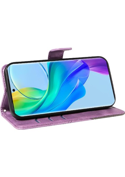 Vıvo V29 Lite Deri Telefon Koruma Kılıfı ve Kart Yuvası Için Flip Case (Yurt Dışından)