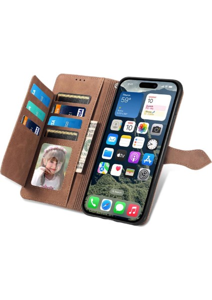 IPhone 16 Için Flip Case Artı Cüzdan Çok Renkli Çoklu Kart Yuvası Iş (Yurt Dışından)