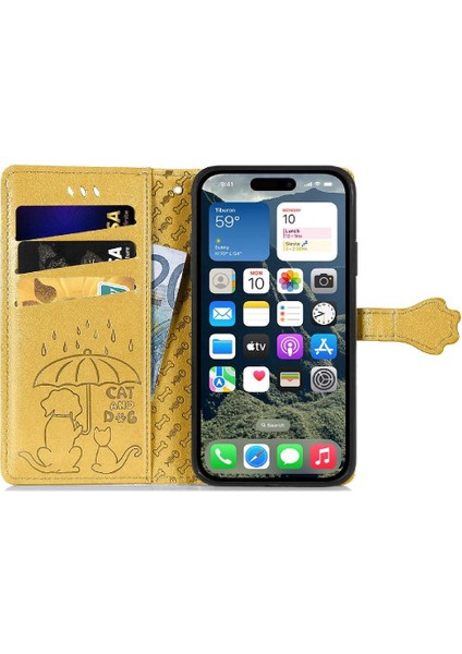 IPhone 16 Için Kılıf Kısa Kayış Deri Kılıf Kapak Kapak Karikatür Hayvanlar (Yurt Dışından) fırsatları