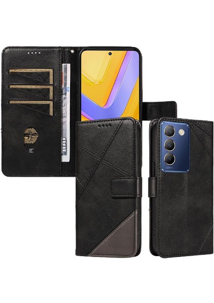 Elmas Dikiş ve Kart Yuvası Deri ile Vıvo Y200E 5g Için Flip Case (Yurt Dışından) modelleri
