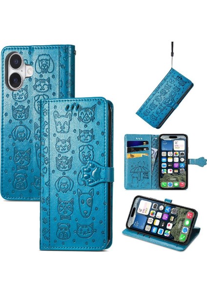 IPhone 16 Için Kılıf Artı Kapak Kapak Kılıf Karikatür Hayvanlar Kısa (Yurt Dışından)