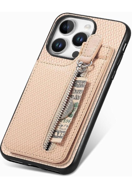 IPhone 16 Için Kılıf Pro Max Fermuar Manyetik Araç Montaj Crad Yuvası Standı Cüzdan (Yurt Dışından)