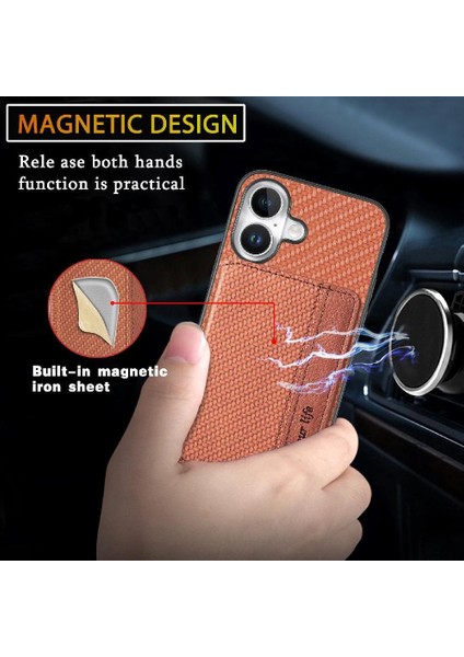 IPhone 16 Için Kılıf Artı Komple Kamera Güvenlik Rfıd Engelleme Manyetik Kart (Yurt Dışından)