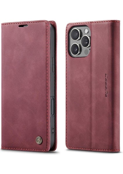 IPhone 16 Için Flip Case Pro Vintage Pu Deri Cüzdan Manyetik Kapatma (Yurt Dışından)