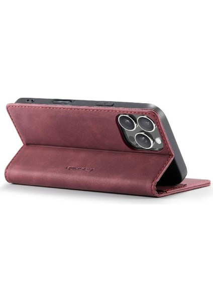 IPhone 16 Için Flip Case Pro Vintage Pu Deri Cüzdan Manyetik Kapatma (Yurt Dışından)