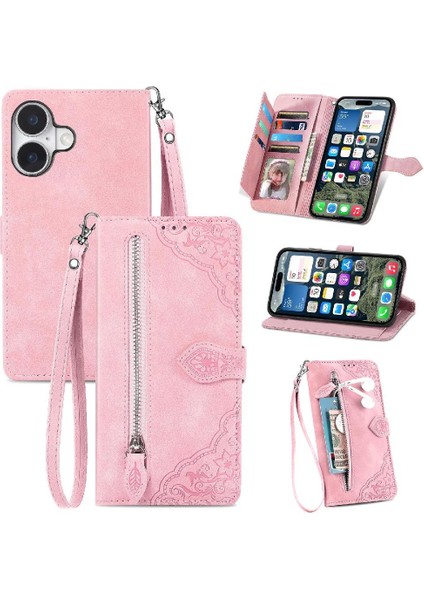 IPhone 16 Için Flip Case Fermuar Tarzı Çoklu Kart Yuvası Çok Renkli (Yurt Dışından)