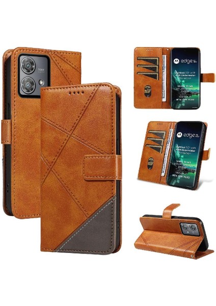 Motorola Kenar 40 Neo ve Kart Yuvası Yüksek Kaliteli Deri Çanta Için Flip Case (Yurt Dışından)