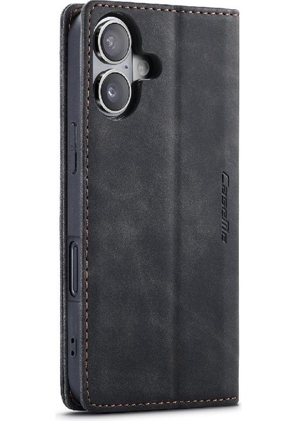 IPhone 16 Için Flip Case Artı Manyetik Kapatma Darbeye Vaka Kart Yuvası Pu (Yurt Dışından)