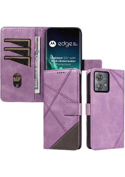 Motorola Kenar 40 Neo ve Kart Yuvası Yüksek Kaliteli Deri Çanta Için Flip Case (Yurt Dışından)