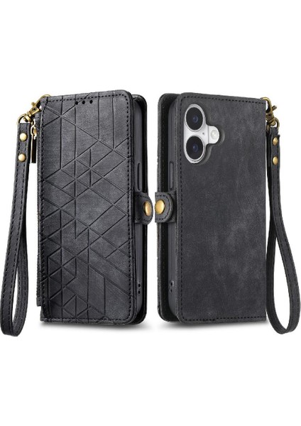 Iphone 16 Için Flip Case Darbeye Basit Iş Deri Kılıf Flip (Yurt Dışından) fırsatları