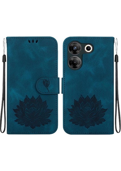 Tecno Camon 20 Pro 5g Kabartma Lotus Çiçek Kickstand Için Flip Case (Yurt Dışından)